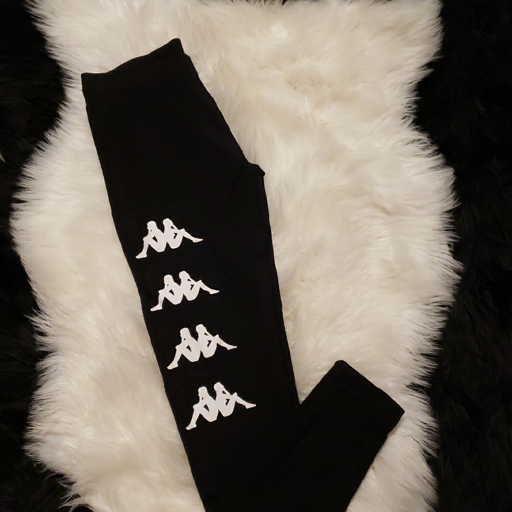 🧿Kappa Black and White Logo Leggings